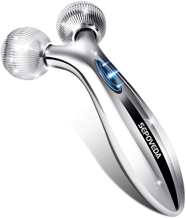 【日本代購】SEPOVEDA 美顏滾輪 瘦臉滾輪 按摩滾輪 美肌 面部 身體用 3D無需充電 防水 微電流銀色 美容儀