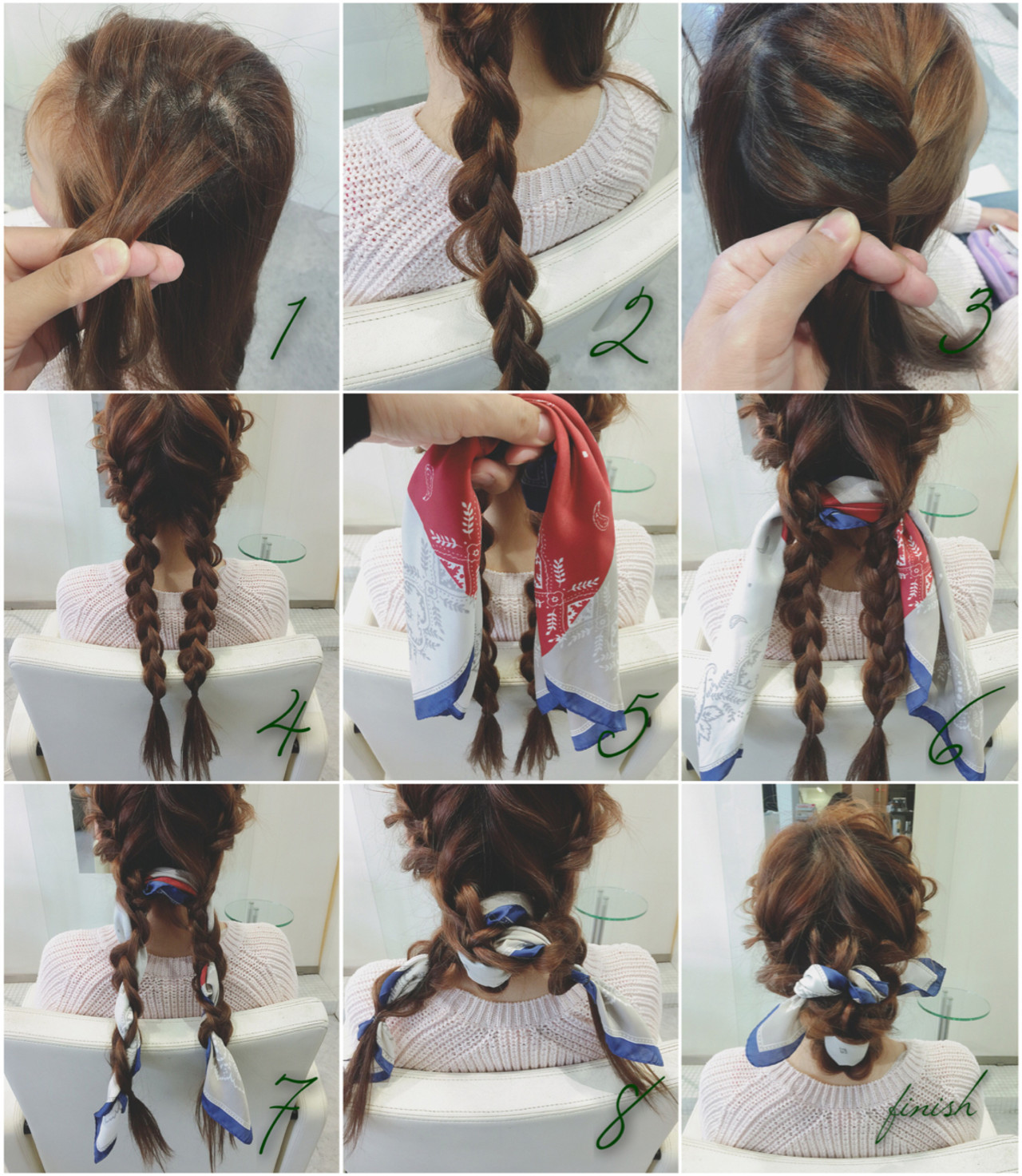 セミロング ロング編 簡単バンダナアレンジ Hair