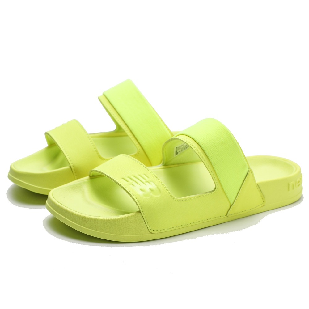 NEW BALANCE 涼鞋 拖鞋 螢光黃 兩槓 膠底 運動拖 女 (布魯克林) SWF202LW