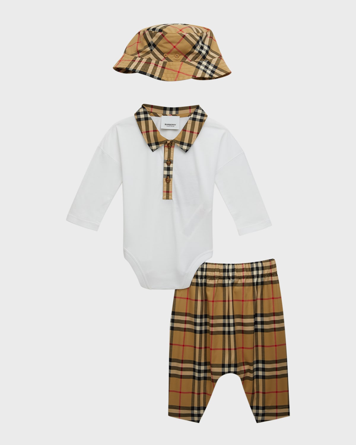 Boy's Raffi 3-Piece Check-Print Gift Set, Size Newborn-12M