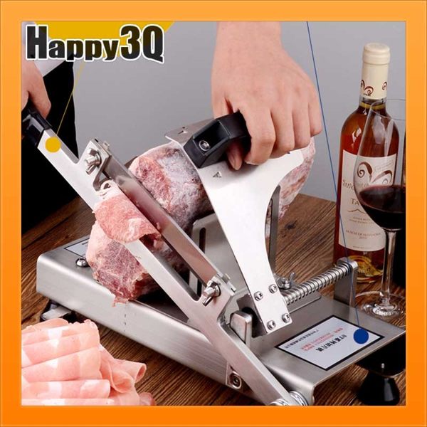 小工廠火鍋店大家庭快速效率鋒利手動厚度可調節羊肉牛肉豬肉不鏽鋼切肉機【AAA1266】