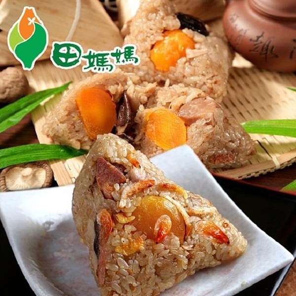 【南紡購物中心】石門農會-田媽媽．端午禮盒(芋香櫻花蝦粽x5+蛋黃粽x5)