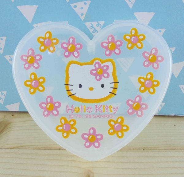 【震撼精品百貨】Hello Kitty 凱蒂貓~KITTY空盒-愛心造型-白花圖案