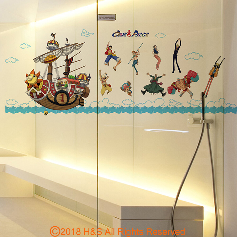 【航海王】千陽號出航浴室壁貼(35x50cm雙拼) 航海王(ONE PIECE)在台灣又稱海賊王，是一部連載中的日本少年漫畫作品，主要描述主角蒙其‧D‧魯夫為了要實現與「紅髮」傑克的約定而出海，在遙遠
