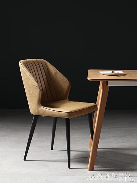 軟包餐椅北歐輕奢鐵藝靠背扶手設計餐廳椅奶茶椅書桌椅YXS