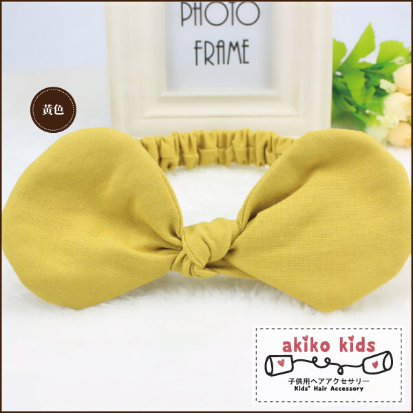 【akiko kids】可愛蝴蝶結造型棉麻布料0.5-2歲寶寶髮帶