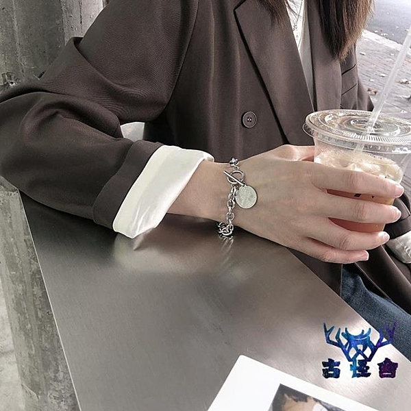 鈦鋼不掉色嘻哈潮人個性ins手鏈女冷淡風小眾設計韓版簡約手飾品