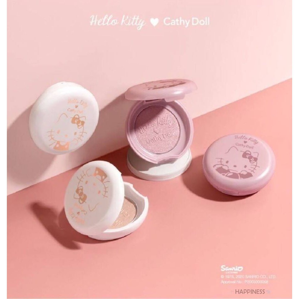 泰國 Cathydoll凱蒂娃娃X Hello Kitty聯名款 彩妝❤️❤️如果想要讓妝容更精緻，打亮是不能缺少的化妝步驟之一！❤️能打亮且不顯毛孔。❤️適度提亮眉骨、蘋果肌，以及鼻樑等 處。❤️利