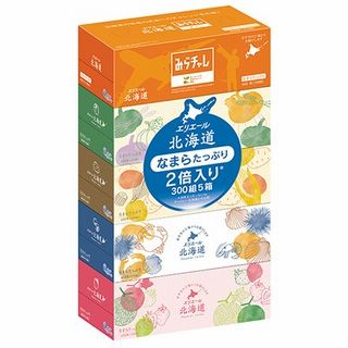 エリエール 北海道ティシューなまらたっぷり 300W×5P