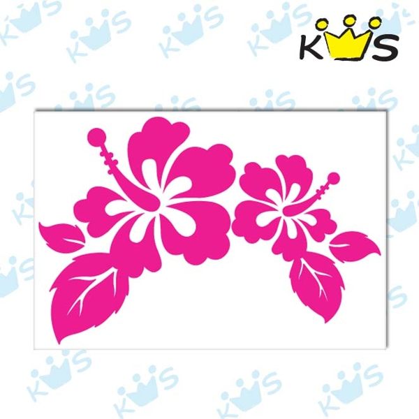 【浮雕貼紙】葉子扶桑花 # 壁貼 防水貼紙 汽機車貼紙 12.3cm x 8.2cm