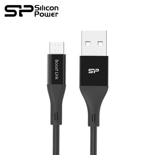 【Silicon Power 廣穎】MICRO-USB 1M 尼龍編織 傳輸充電線(黑)