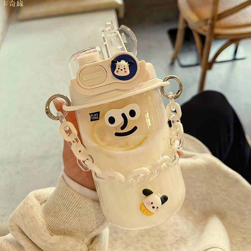 2023新款水杯女生高顏值夏季吸管杯學生雙飲水壺便攜式耐高溫杯子珍珠奶茶杯