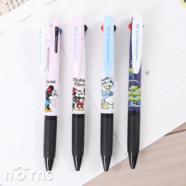 【日貨Uni Jetstream三色溜溜筆v6淡彩系列】Norns 迪士尼日本文具原子筆 三眼怪 米奇米妮 唐老鴨