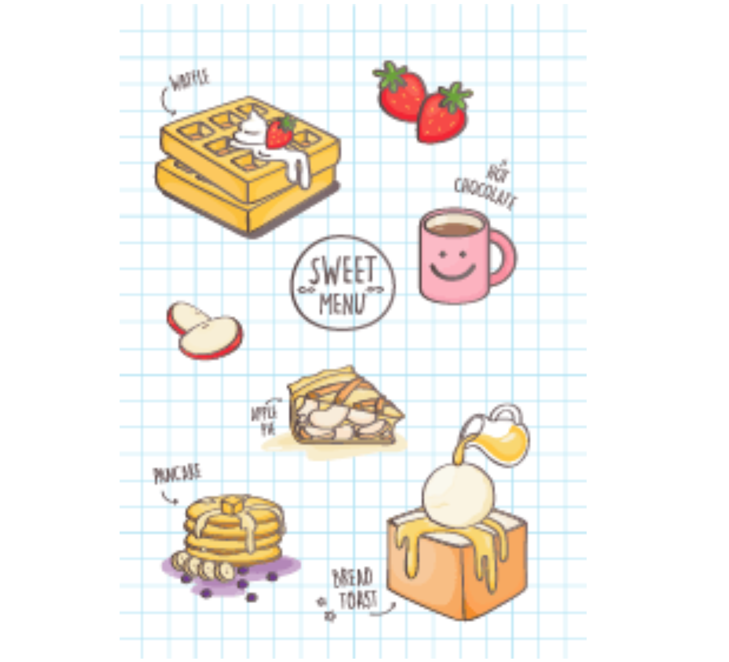 Pastel doodle dessert