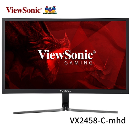 ● 1ms 反應時間● 144Hz 更新率● AMD FreeSync™● Low input lag● 88% NTSC 色彩涵蓋ViewSonic VX2458-C-mhd具備沉浸式曲面螢幕，無論