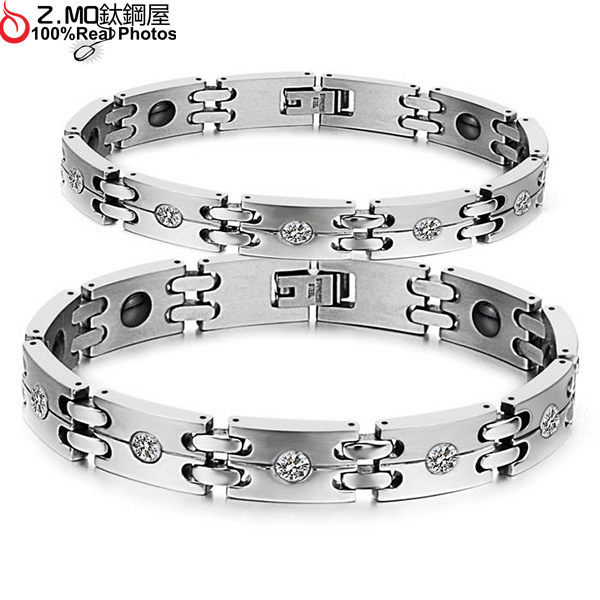 『Z.MO鈦鋼屋』鈦鋼手環/精緻鑲鑽設計/能量手鍊/保健手鍊/情人送禮推薦單件價【CKY3339】