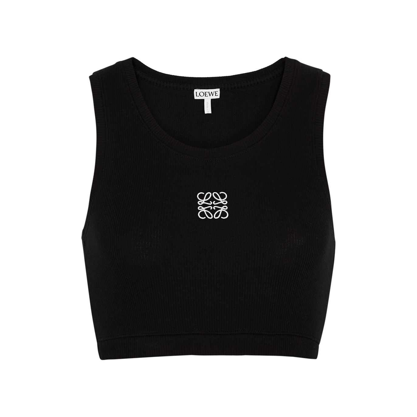 Loewe Anagram-embroidered Stretch-cotton Tank - Black - L