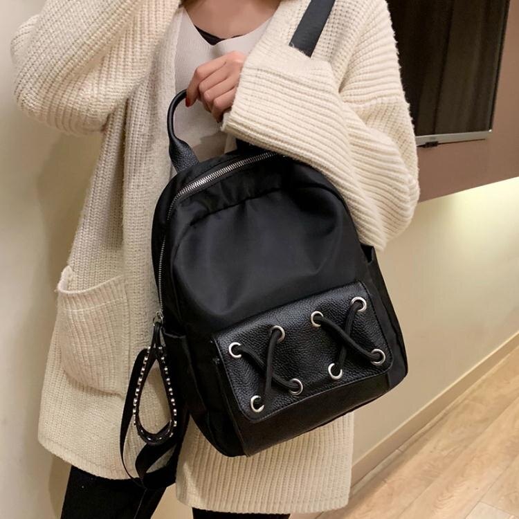 限時優惠9折 復古雙肩包女2019新款韓版古著感少女學生書包校園大容量旅行背包