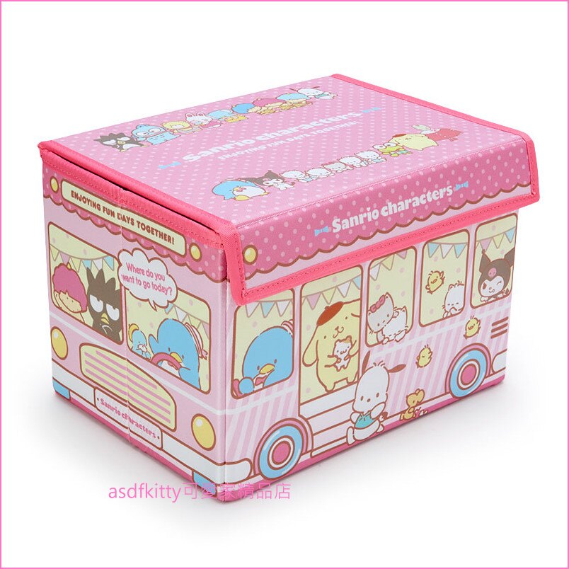 asdfkitty可愛家三麗鷗家族可摺疊小型收納箱/整理箱/置物箱-日本正版商品