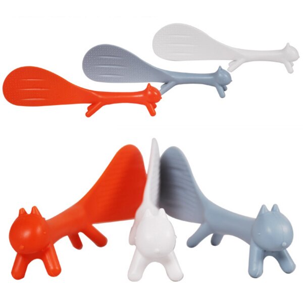 松鼠飯勺 可立式飯勺 飯鏟 飯勺 飯匙 飯杓 站立的飯匙 不粘米飯 顏色隨機