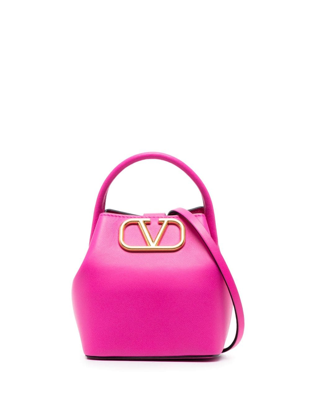 Valentino Garavani - mini VLogo Signature bucket bag - women - Lamb Skin - One Size - Pink