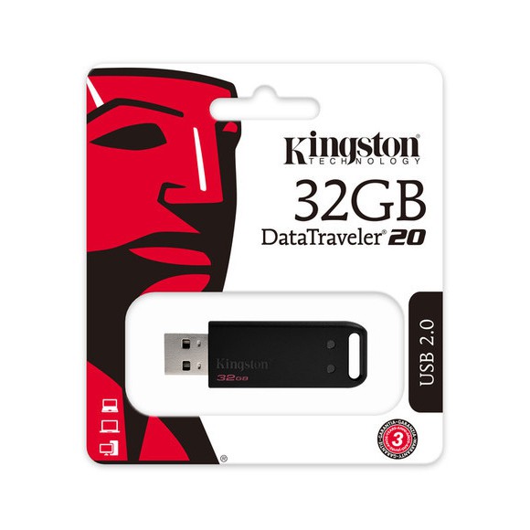 金士頓 DataTraveler® 20 (DT20) USB 隨身碟符合 USB 2.0 規範，該規範獲得眾多設備的支持，例如筆記本電腦、台式機和主機。 DT20 讓您可以簡單、輕鬆地存儲和傳輸文件