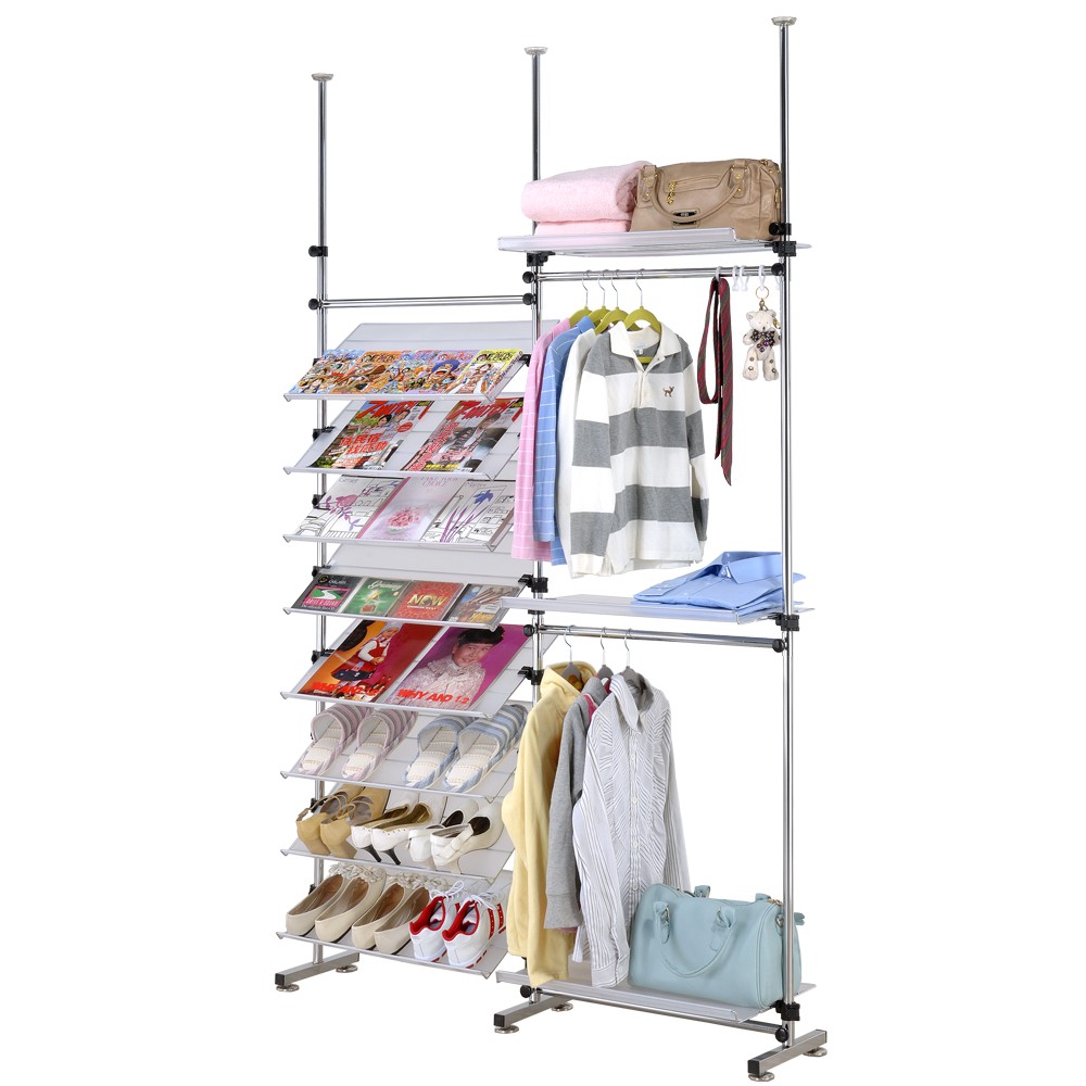 【巴塞隆納】38型多角度旋轉式衣架鞋架層架雜誌書架