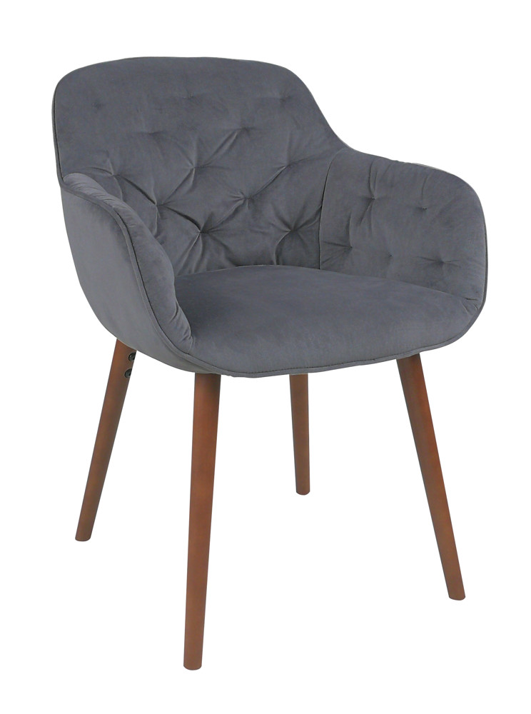 【ZH】櫸木腳灰色布餐椅 潘朵拉 ZFM38351