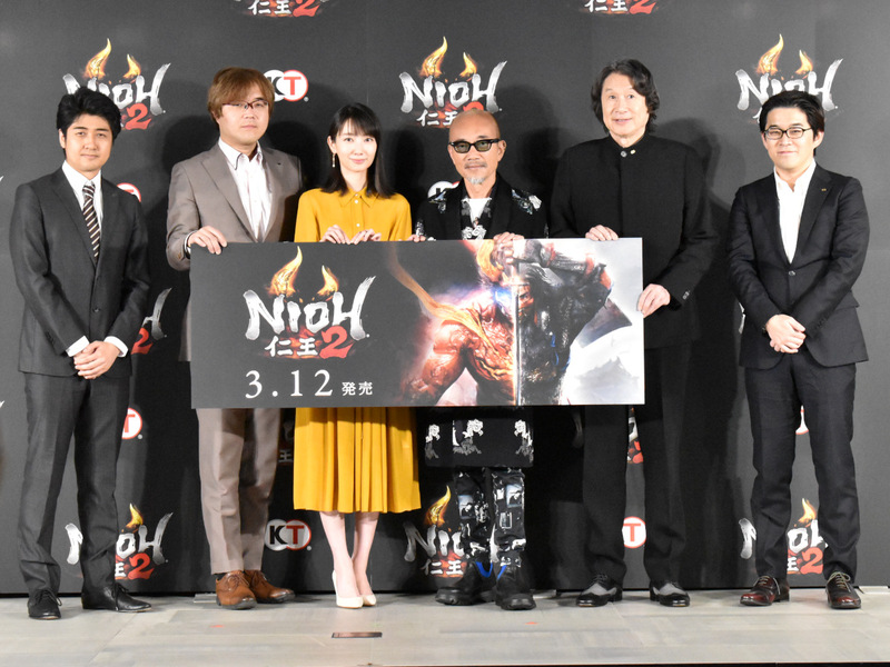 発売日前日の 仁王2 完成発表会 俳優 竹中直人さんと朝ドラ女優 波瑠さんも出演