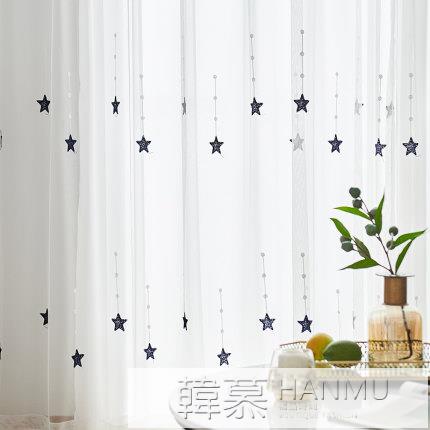 窗簾2021年新款紗簾窗紗陽台紗遮光臥室隔斷蕾絲白色白紗薄紗飄窗 娜娜小屋 YTL