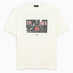 Crewneck t-shirt by Throwback in cotton featuring graphic print on the front and rib-knit trims. Fal
