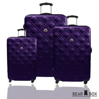 ✈Bear Box 時尚香奈兒系列ABS霧面輕硬殼三件組旅行箱/行李箱