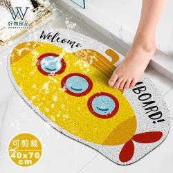 ◎PVC瀝水絲圈獨家專利設計，安全防滑，底層牢牢貼住地面|◎可愛塗鴉造型，適合浴缸防滑，小孩洗澡更開心|◎輕鬆剪裁符合您各種空間大小，不易收縮變形類型:地墊/防滑墊主材質:PVC材質說明:PVC特色:
