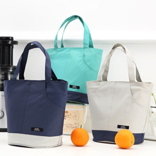 保溫袋-雙口袋拚色設計加厚鋁鉑拉鍊保冷保溫手提便當袋 外出旅遊防水午餐包 輕旅行 野餐必備