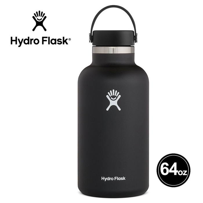 【Hydro Flask 美國】寬口真空保溫鋼瓶 保溫瓶 1900ml 時尚黑 (HFW64BTS001)