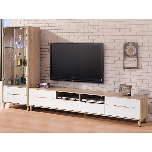 電視櫃 FB-703-1 肯詩特烤白9尺L型長櫃【大眾家居舘】