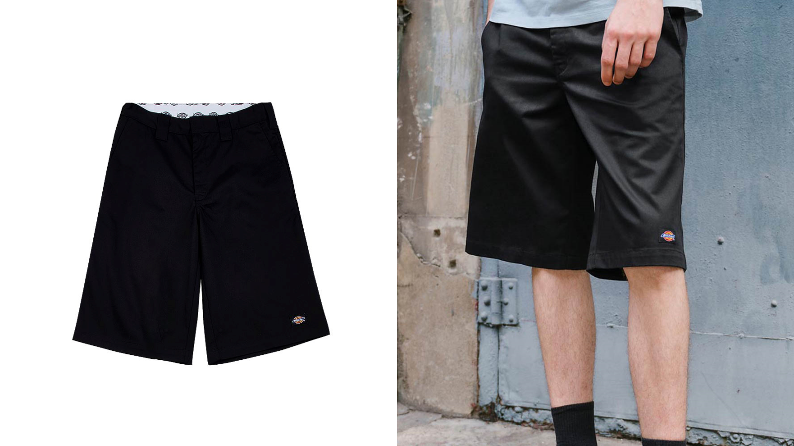 Dickies男款黑色斜紋US42283型常規直筒短褲