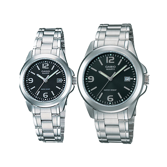 【CASIO】經典簡約時尚鋼帶對錶(LTP-1215A-1A+MTP-1215A-1A)