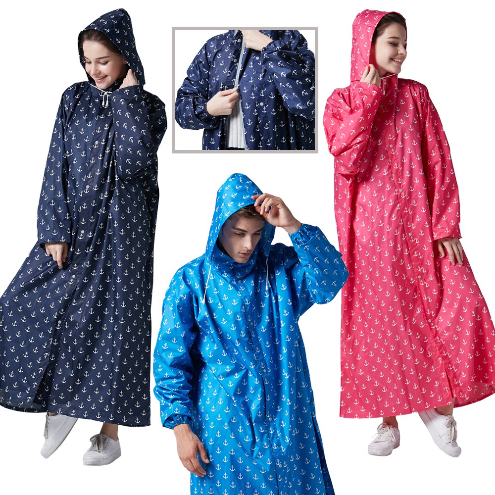 產品名稱:海洋風反向拉鍊全開雨衣產品顏色: 深藍 / 水藍 / 桃紅產品尺寸: 2XL ( 151cm - 160cm )3XL( 160cm - 170cm )4XL ( 170cm - 180cm