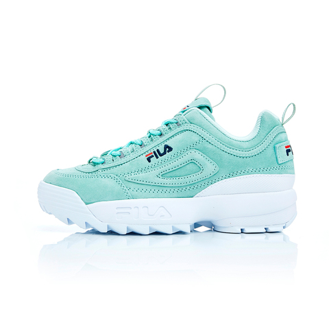 FILA DISRUPTOR2 女復古運動鞋(鋸齒鞋/老爹鞋)-青綠 / 白 5-C113T-320