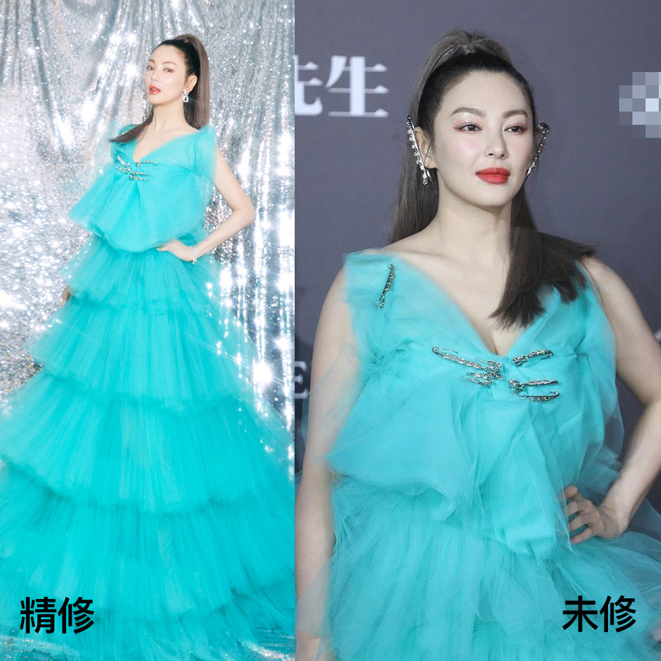 女星紅毯造型精修vs未修3：張雨綺