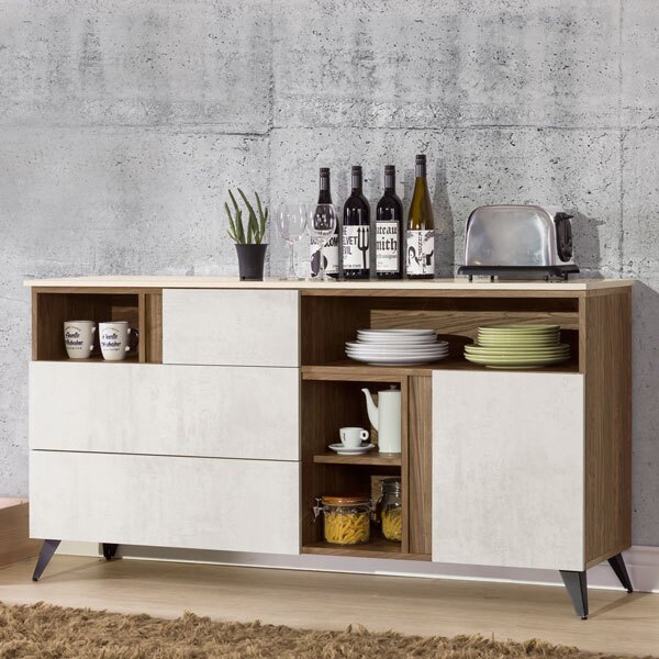 格林5.3尺石面餐櫃❘餐櫃/抽屜櫃/電器櫃/碗盤櫥櫃/廚房收納【YoStyle】