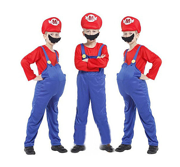 S號 適穿身高95-110CM M號 適穿身高110-120CM n上衣+吊帶褲+帽子+鬍子