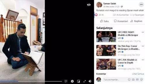 Heboh Beredar Video Ronaldo Baca Al-Quran