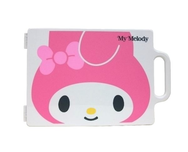 日本 My Melody 日本手提式折疊雙面鏡(大) 美髮師專用 表面鋼琴烤漆