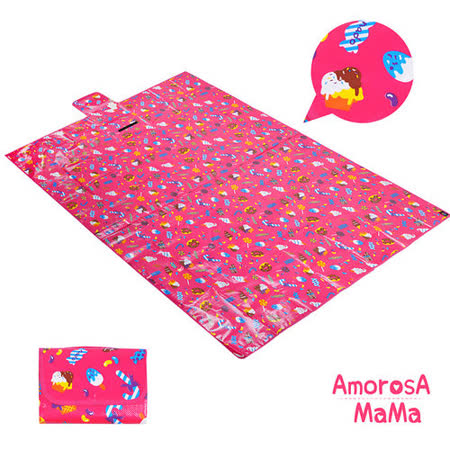 【Amorosa Mama】折疊手提式戶外野餐墊/遊戲墊/地墊(甜點)