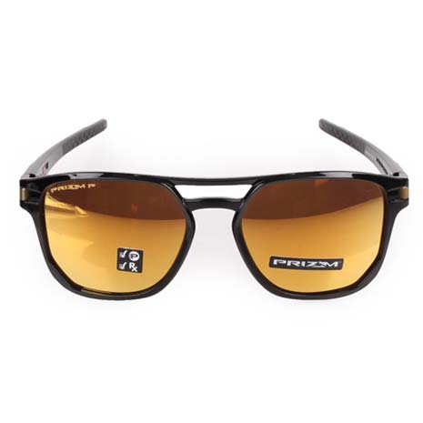 【OAKLEY】LATCH BETA 偏光太陽眼鏡-附鏡袋無鼻墊 抗UV 登山 黑金F