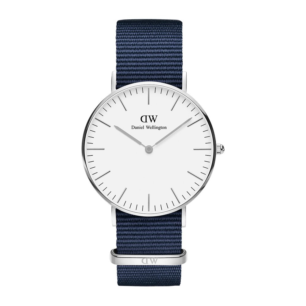 【限時-滿$3,000↘再折$150】【 Daniel Wellington】 DW 精品手錶 白面金框/銀框藍尼龍 36mm/40mm (男女 保固一年 Palace store)
