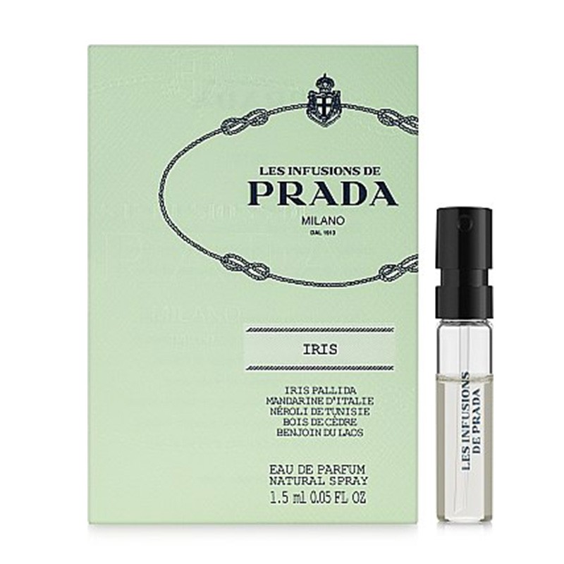 【商品特色】Prada精粹系列以純粹的花草元素萃取出單純質樸的香調。鳶尾花精粹的柑橘木花香調清淨極簡，像是穿著白襯衫的清爽，柔和淡雅不媚俗的氣息是系列中人氣最高的一款。前調：苦橙花、非洲橙花、橘子、柳