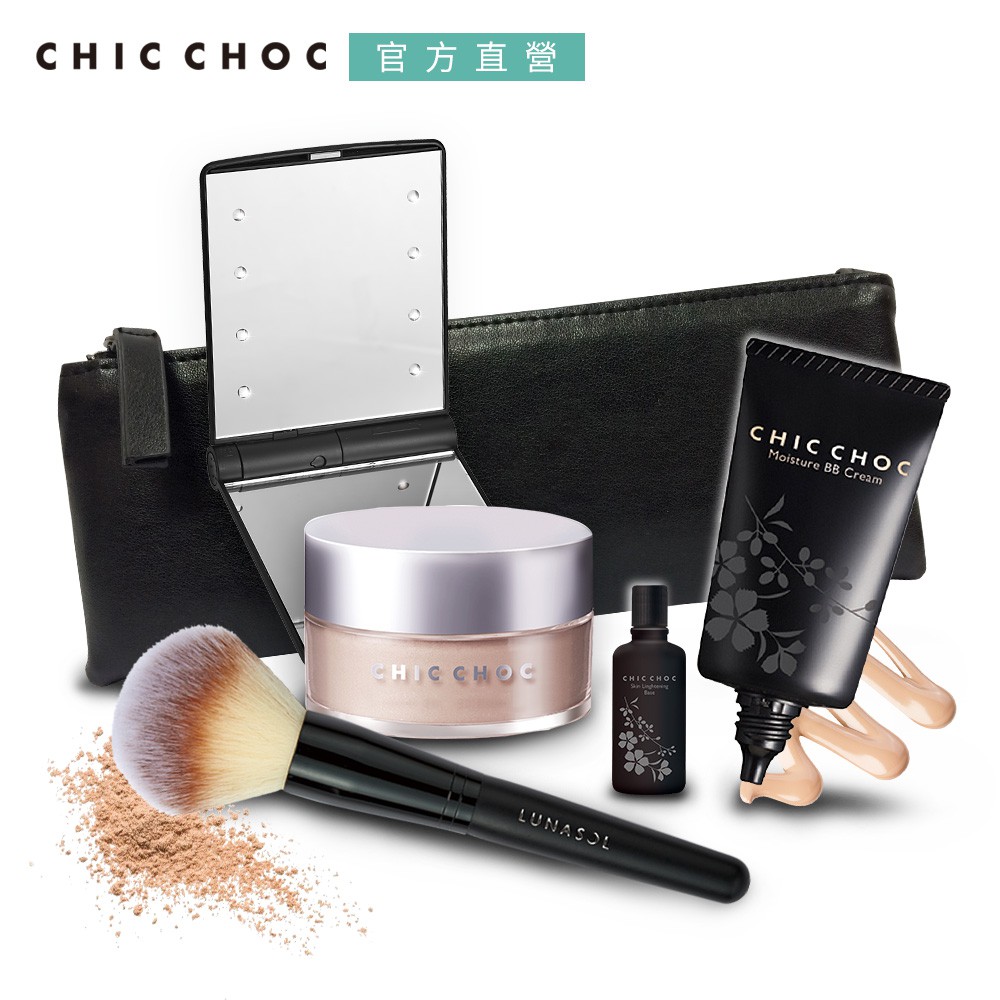 CHIC CHOC 口碑推薦快速完妝組◆兼具保養、修飾膚色的效果◆完美修飾肌膚讓肌膚呈現光透感◆打造柔嫩的透明感膚質組合內含：1.以下正貨兩款任選一：- 櫻的美姬BB霜#NB 30g- 櫻的美姬柔焦隔